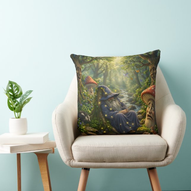 Almohada de lanzamiento de brujo místico y luciérn (Silla)