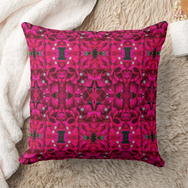 Almohada de lanzamiento de buganvilla rosa profund (Manta)