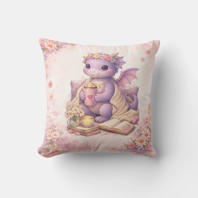 Almohada de lanzamiento de café de dragón de mamá  (Anverso)