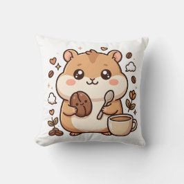 Almohada de lanzamiento de café de hámster lindo