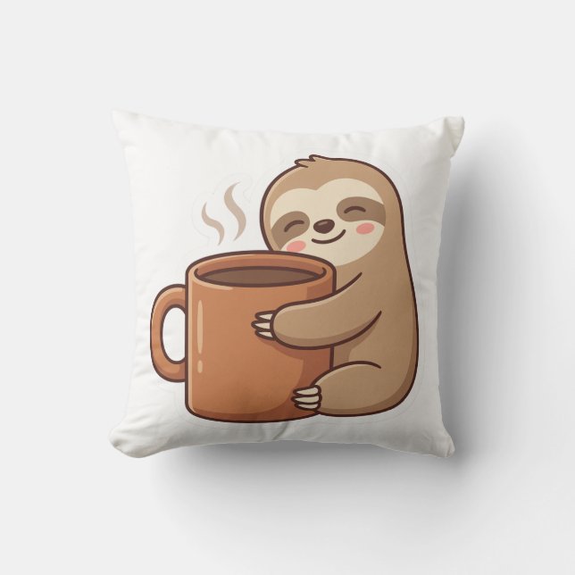 Almohada de lanzamiento de café de perezoso acoged (Anverso)