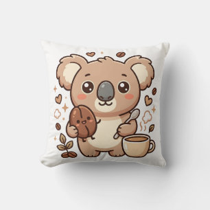 Almohada de lanzamiento de café Koala Kawaii