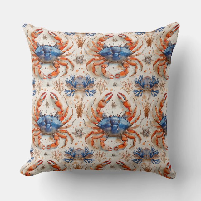 Almohada de lanzamiento de cangrejo azul (Anverso)
