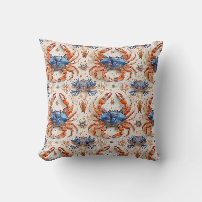 Almohada de lanzamiento de cangrejo azul (Anverso)