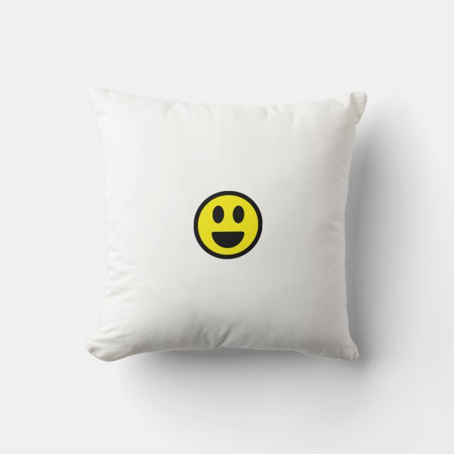 almohada de lanzamiento de cara feliz a la venta. (Anverso)