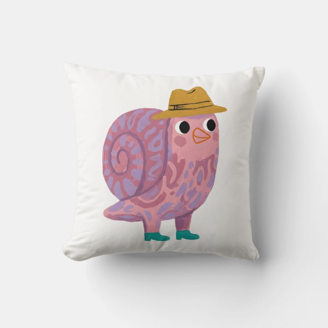 Almohada de lanzamiento de caracol lindo con sombr (Anverso)
