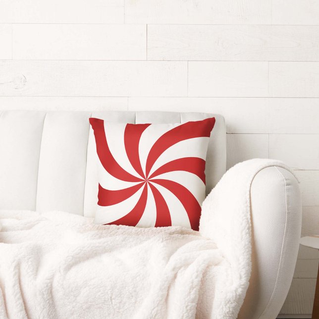 Almohada de lanzamiento de caramelo de menta (Peppermint candy Christmas holiday decor!)