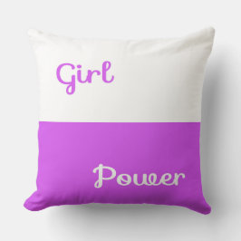 Almohada de lanzamiento de chica poder morado blan