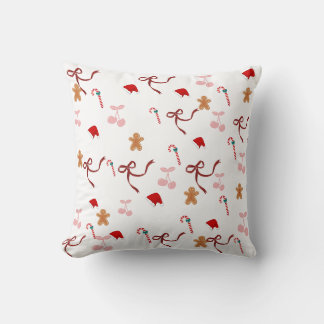 Almohada de lanzamiento de cinta Coquette Navideña
