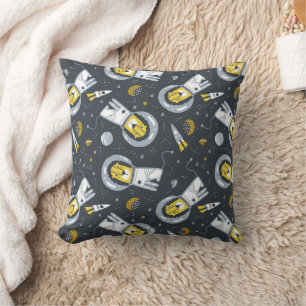Almohada de lanzamiento de cohete astronauta león