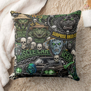 Almohada de lanzamiento de collage de Muscle Car d