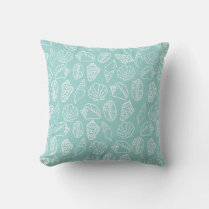Almohada de lanzamiento de conchas marinas dibujad