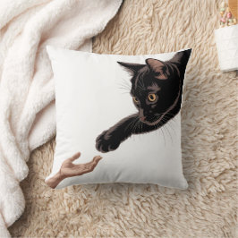 Almohada de lanzamiento de conexión humana y gato 