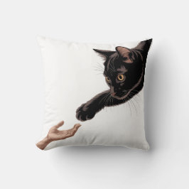 Almohada de lanzamiento de conexión humana y gato 