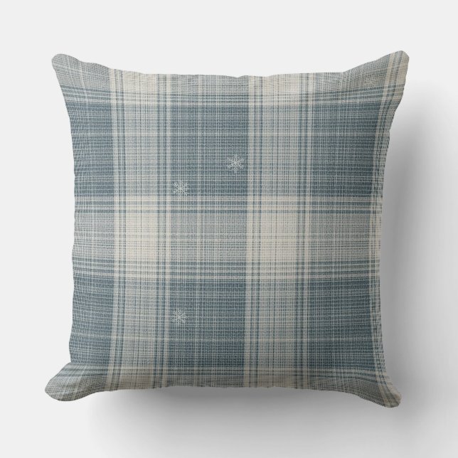 Almohada de lanzamiento de copo de nieve de cuadro (Anverso)