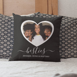 Almohada de lanzamiento de corazón de mejores amig