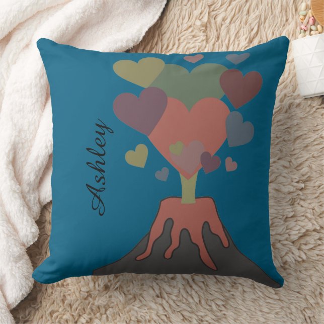 Almohada de lanzamiento de corazón de volcán de no (Manta)