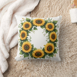 Almohada de lanzamiento de corona de girasol dorad
