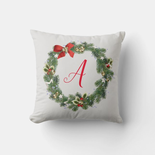 Almohada de lanzamiento de corona de Navidad con i (Anverso)