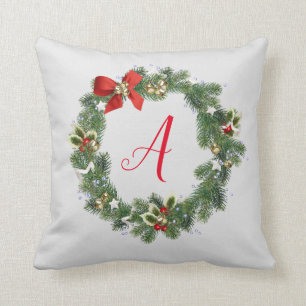 Almohada de lanzamiento de corona de Navidad con i