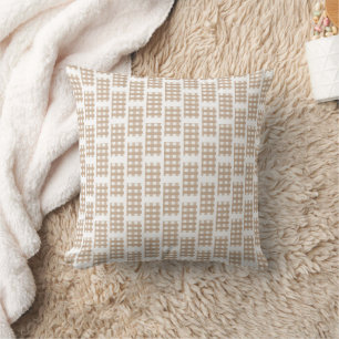 Almohada de lanzamiento de cuadros beige y blanco