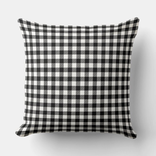 Almohada de lanzamiento de cuadros de Búfalo Negro (Anverso)