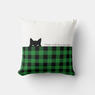 Almohada de lanzamiento de cuadros verdes de búfal