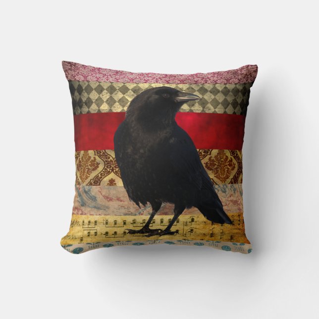 Almohada de lanzamiento de cuervo bohemio (Anverso)