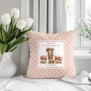 Almohada de lanzamiento de cumpleaños de niña hada