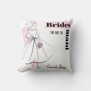 Almohada de lanzamiento de dama de honor rosa Fash