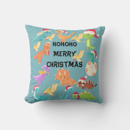 Almohada de lanzamiento de dinosaurio de Feliz Nav