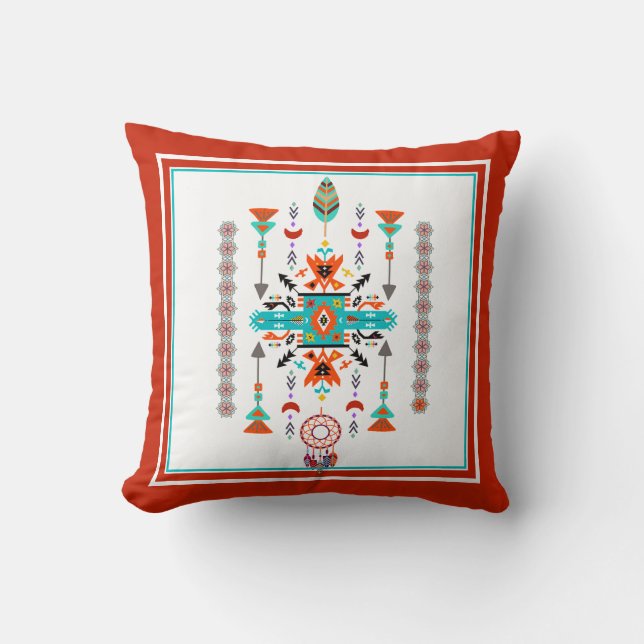 almohada de lanzamiento de diseño nativo (Anverso)