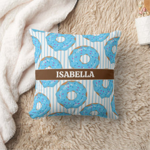 Almohada de lanzamiento de donut azul dulce