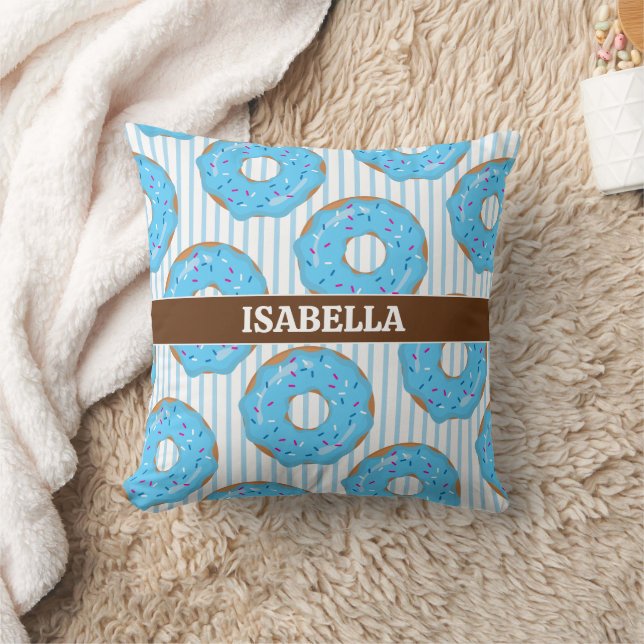 Almohada de lanzamiento de donut azul dulce (Manta)