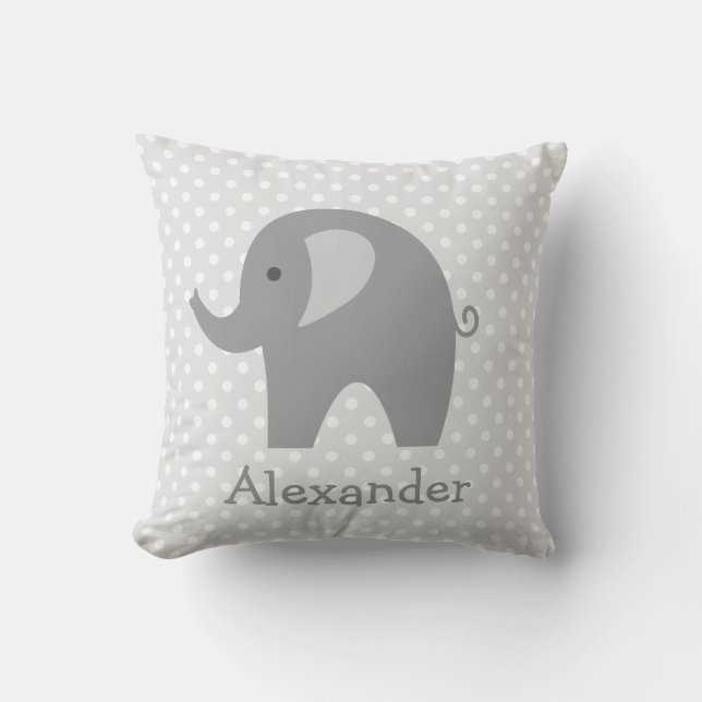 almohada de lanzamiento de elefante gris personali (Anverso)