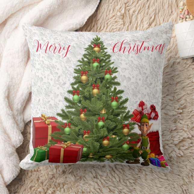 Almohada de lanzamiento de Elfo de Navidad junto a (Manta)