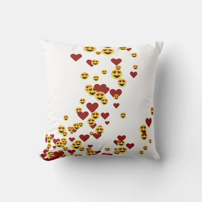 Almohada de lanzamiento de Emoji de Ojo de Corazón (Anverso)