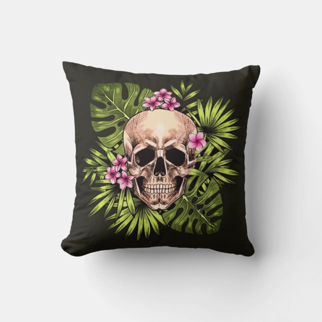 Almohada de lanzamiento de esqueleto tropical (Anverso)