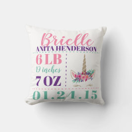 Almohada de lanzamiento de estadísticas de nacimie