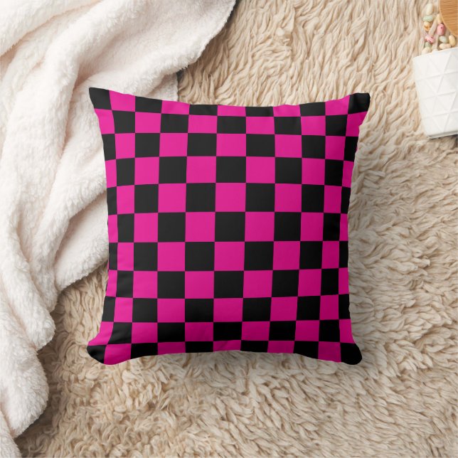 Almohada de lanzamiento de estampado de cuadros ro (Manta)