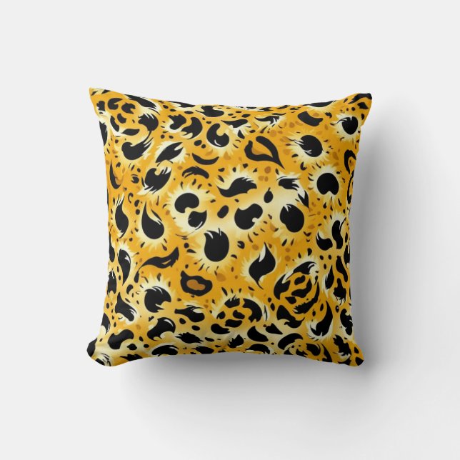 Almohada de lanzamiento de estampado de leopardo e (Anverso)