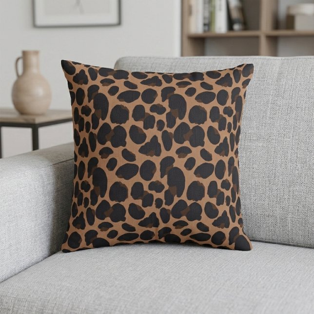 Almohada de lanzamiento de estampado de leopardo m (Animal Print Leopard Pattern Pillow)