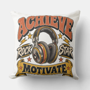 Almohada de lanzamiento de estrella de rock motiva