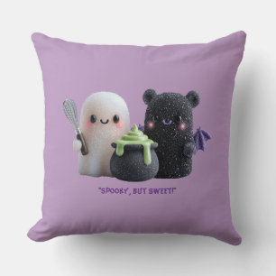 Almohada de lanzamiento de fantasma y oso lindo es