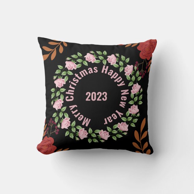Almohada de lanzamiento de Feliz Año Nuevo (Anverso)