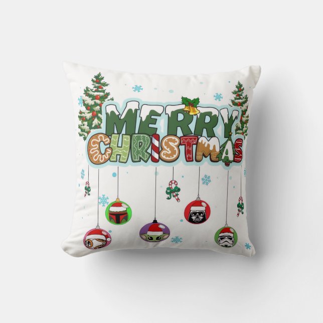 Almohada de lanzamiento de Feliz Navidad (Anverso)