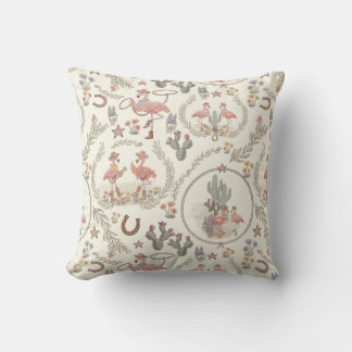 Almohada de lanzamiento de flamenco country wester