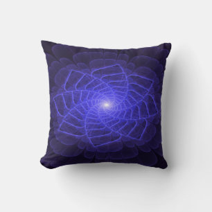 Almohada de lanzamiento de flor fractal BlueLotus