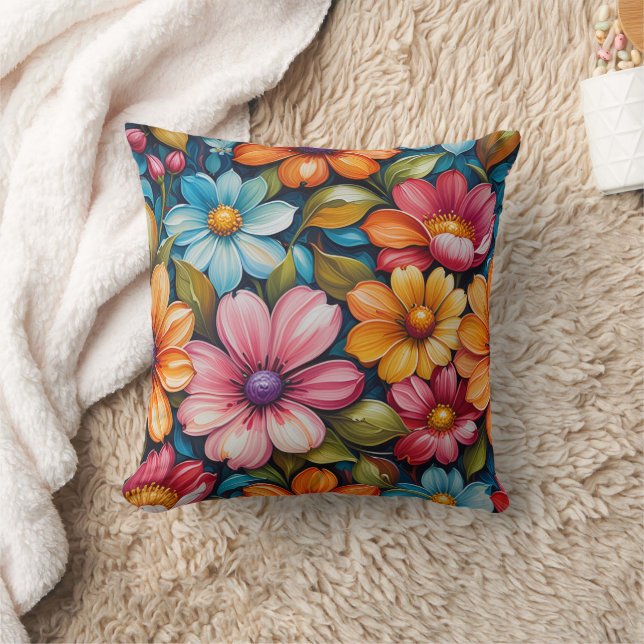 Almohada de lanzamiento de flores (Manta)