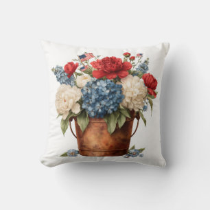 Almohada de lanzamiento de flores patrióticas